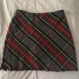 Grey wool mini skirt